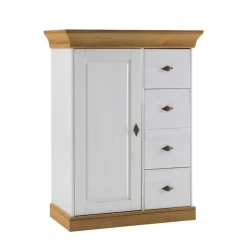 Brotschrank Sibiuta in Weiß Holz