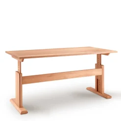 Buchenholz Schreibtisch höhenverstellbar per Raster - Bash