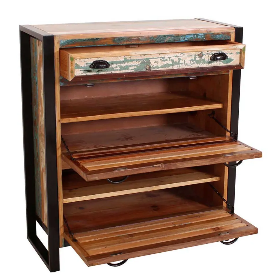 Bunte Flurmöbel im Shabby Chic - Vosbadus (vierteilig)