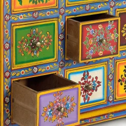 Bunte Kommode mit neun Schubladen - Leverias