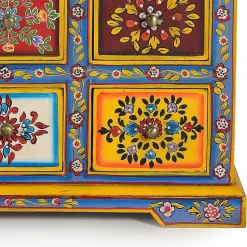 Bunte Kommode mit neun Schubladen - Leverias