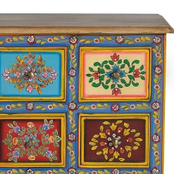 Bunte Kommode mit neun Schubladen - Leverias