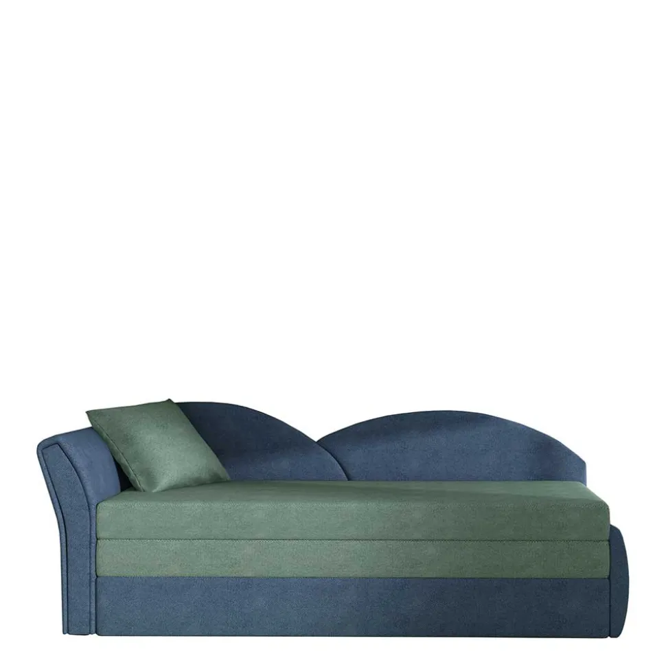 Chaiselongue mit Bettfunktion in Grün und Blau - Relisa