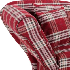 Chaiselongue mit Karomuster in Rot Weiß - Apel