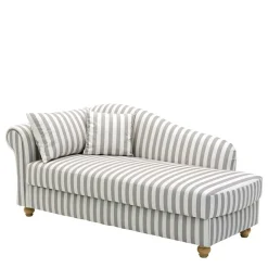 Chaiselongue mit Streifen in Weiß Braun - Adendro