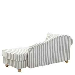 Chaiselongue mit Streifen in Weiß Braun - Adendro