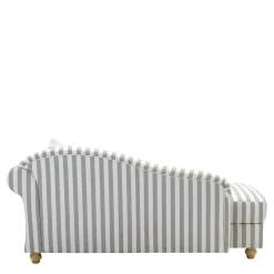 Chaiselongue mit Streifen in Weiß Braun - Adendro