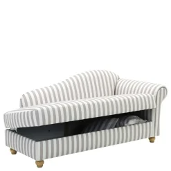 Chaiselongue mit Streifen in Weiß Braun - Adendro