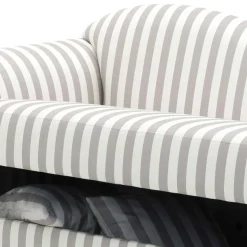 Chaiselongue mit Streifen in Weiß Braun - Adendro