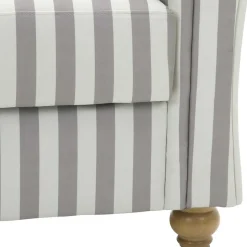 Chaiselongue mit Streifen in Weiß Braun - Adendro