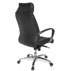 Chefsessel Schreibtischsessel aus Leder in Schwarz - Ekka