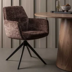 Chenille Armlehnenstühle mit Drehgestell - Abruzzia