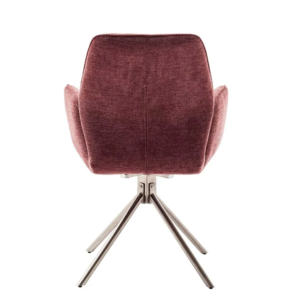 Chenille Drehstühle in Altrosa - Veron (2er Set)