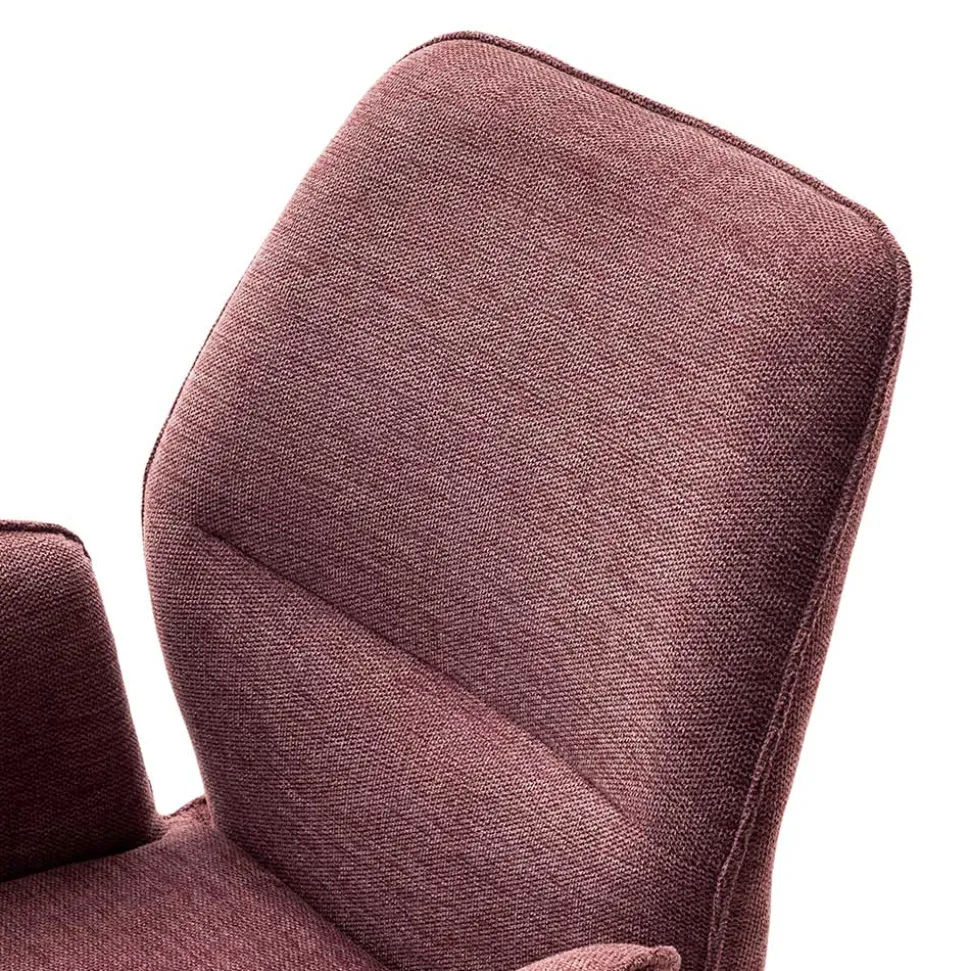 Chenille Drehstühle in Altrosa - Veron (2er Set)