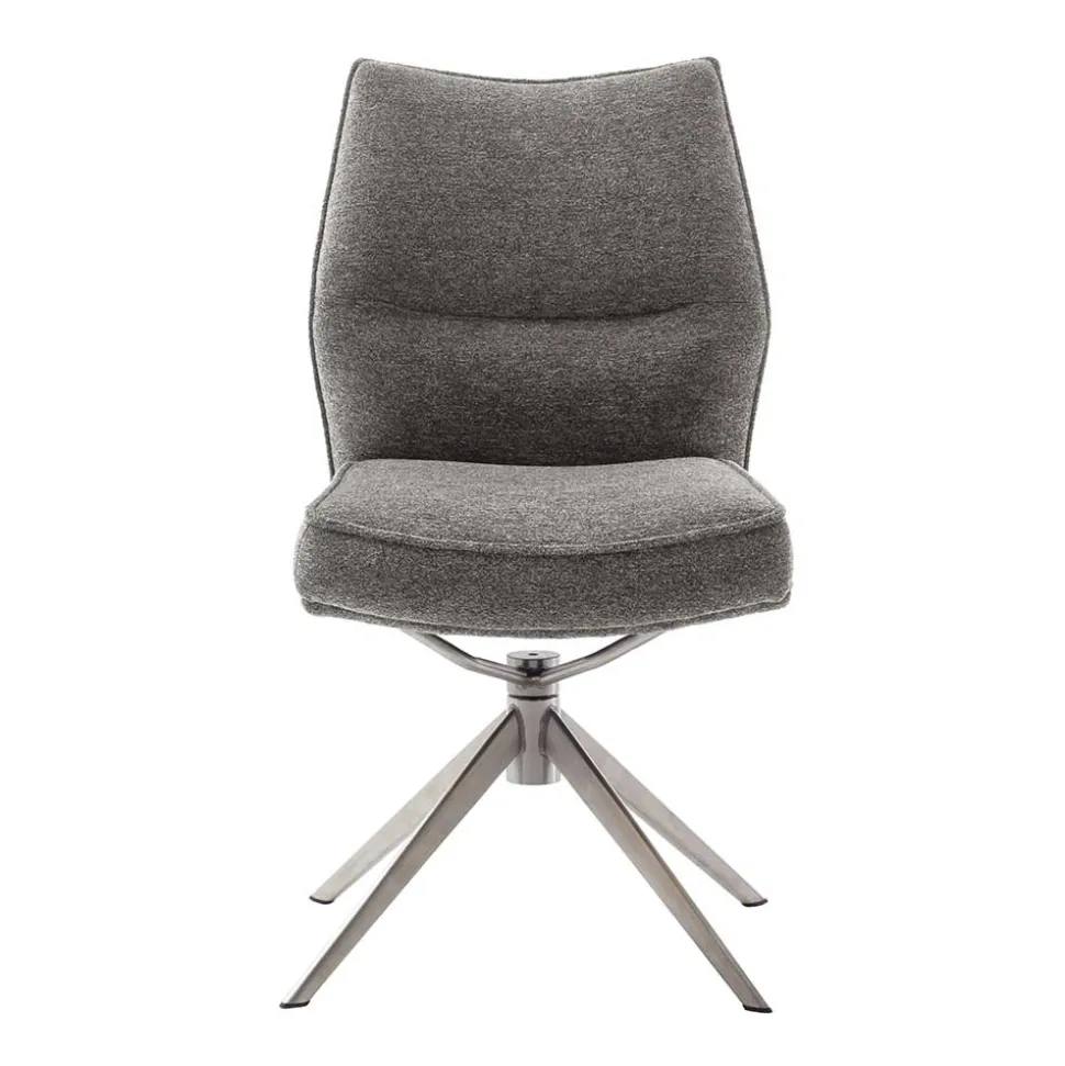 Chenille Esszimmerstuhl um 360 Grad drehbar - Padira (2er Set)