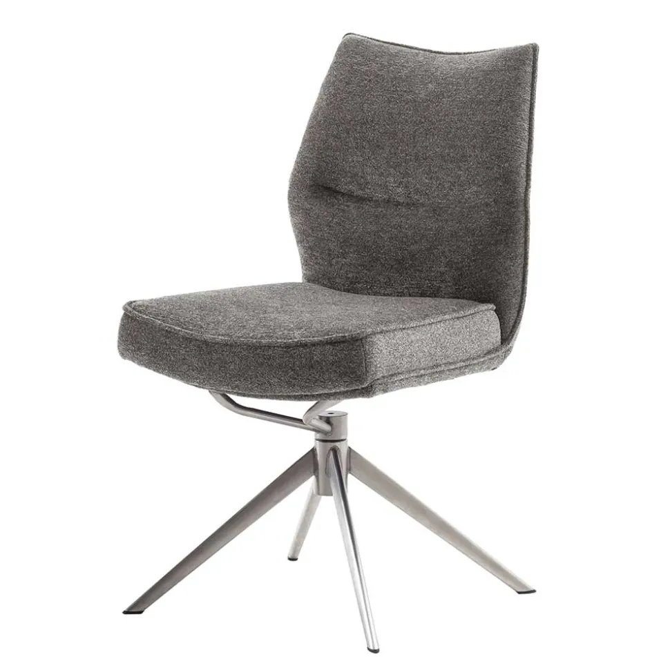 Chenille Esszimmerstuhl um 360 Grad drehbar - Padira (2er Set)