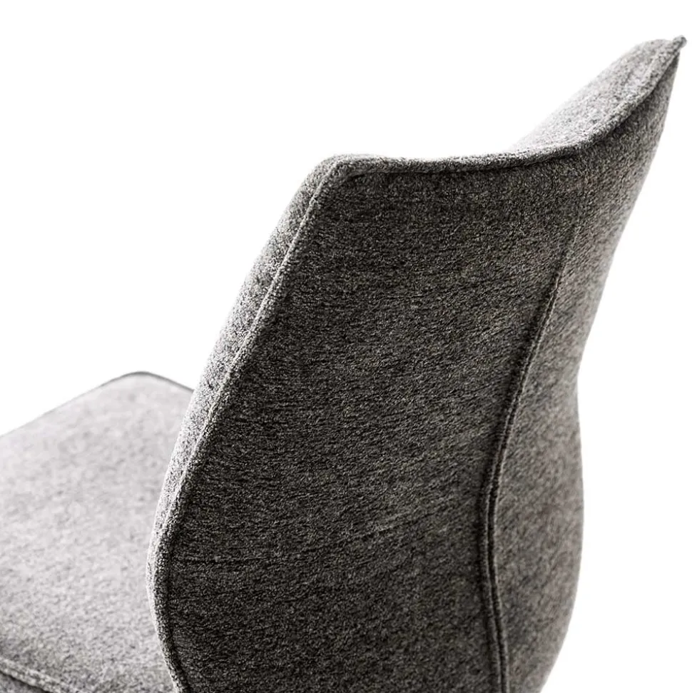 Chenille Esszimmerstuhl um 360 Grad drehbar - Padira (2er Set)