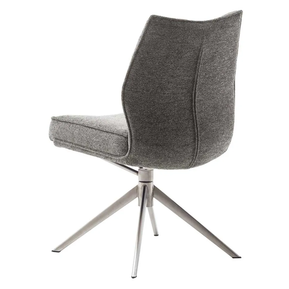 Chenille Esszimmerstuhl um 360 Grad drehbar - Padira (2er Set)