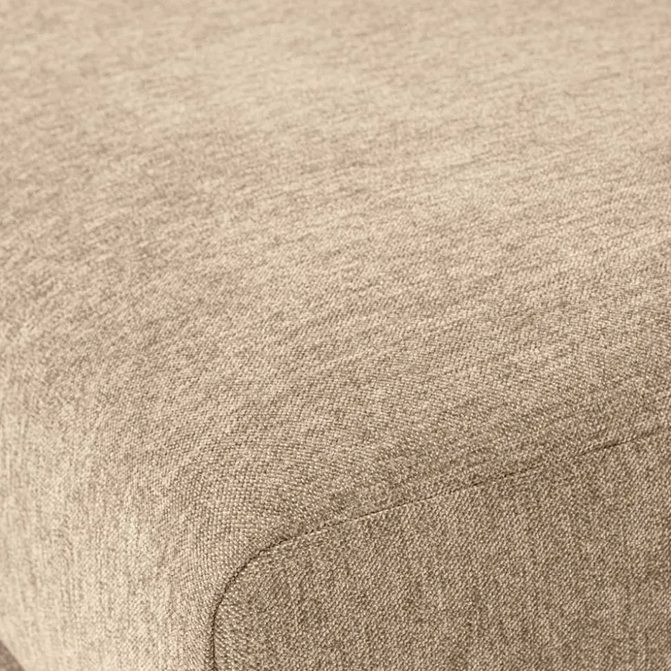 Chenille Hocker in Beigegrau Melange - Paola