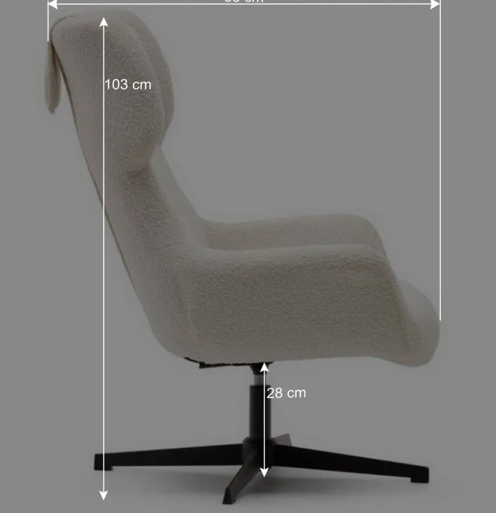 Chenille Loungesessel drehbar - Marocana