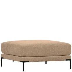 Chenille Polsterhocker in Champagner - Icoleran