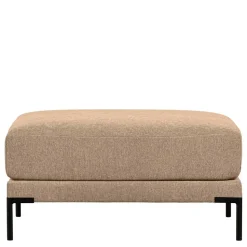 Chenille Polsterhocker in Champagner - Icoleran