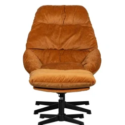 Chenille Relaxsessel in Ocker - Zinatella (zweiteilig)