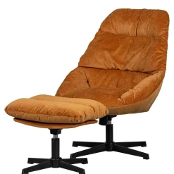 Chenille Relaxsessel in Ocker - Zinatella (zweiteilig)