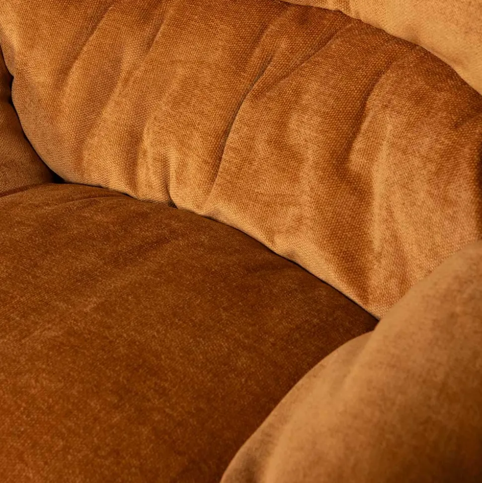 Chenille Relaxsessel in Ocker - Zinatella (zweiteilig)