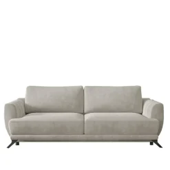 Chenille Schlafcouch in Beige - Bravassa