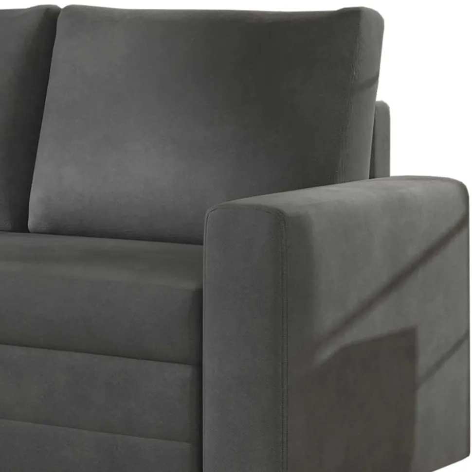 Chenille Schlafsofa in Dunkelgrau - Laucius