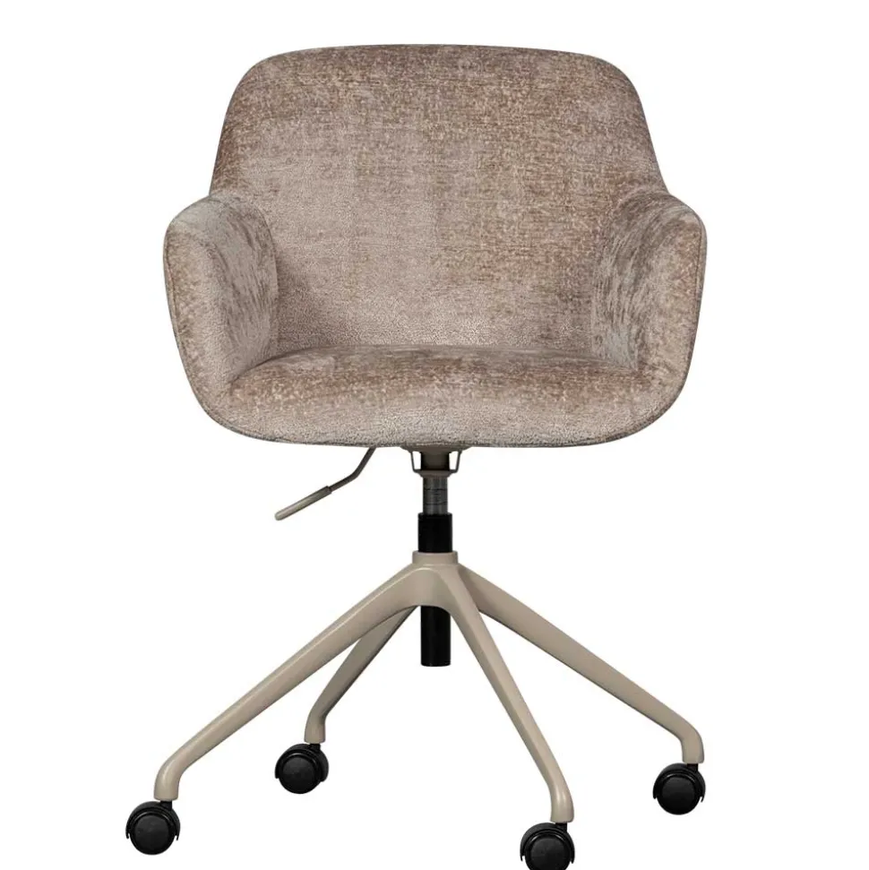 Chenille Schreibtischstuhl in Taupe - Vorius