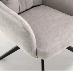 Chenille Tischsessel in Taupe - Vatros (2er Set)