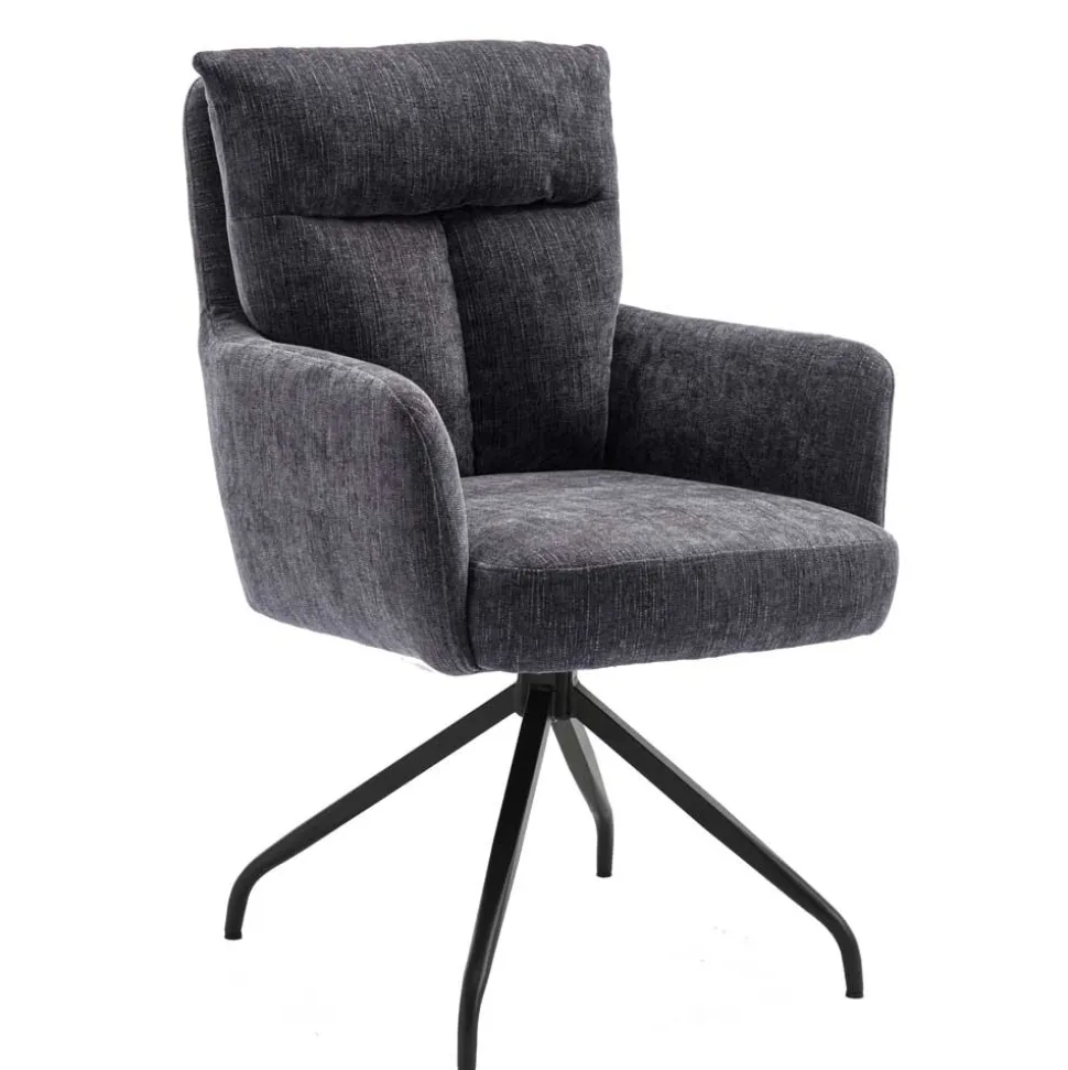 Chenille Tischsessel mit Drehfunktion - Lakeside (2er Set)