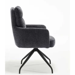 Chenille Tischsessel mit Drehfunktion - Lakeside (2er Set)