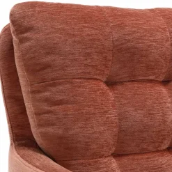 Chenille-Armlehnenstuhl in Kupfer Rotbraun - Medeos (2er Set)