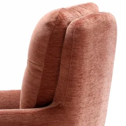 Chenille-Armlehnenstuhl in Kupfer Rotbraun - Medeos (2er Set)