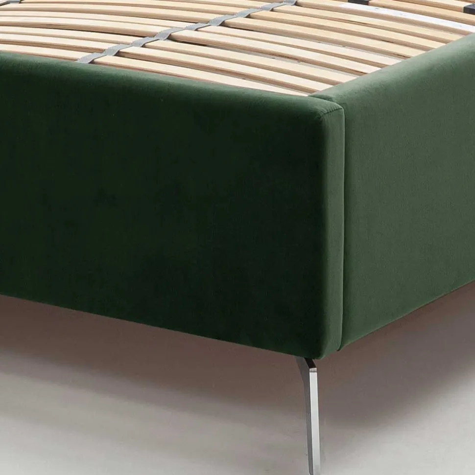 Chesterfield Bett in Dunkelgrün Samt - Jesafina