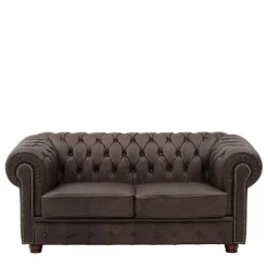 Chesterfield Couch aus Echtleder - Pluna