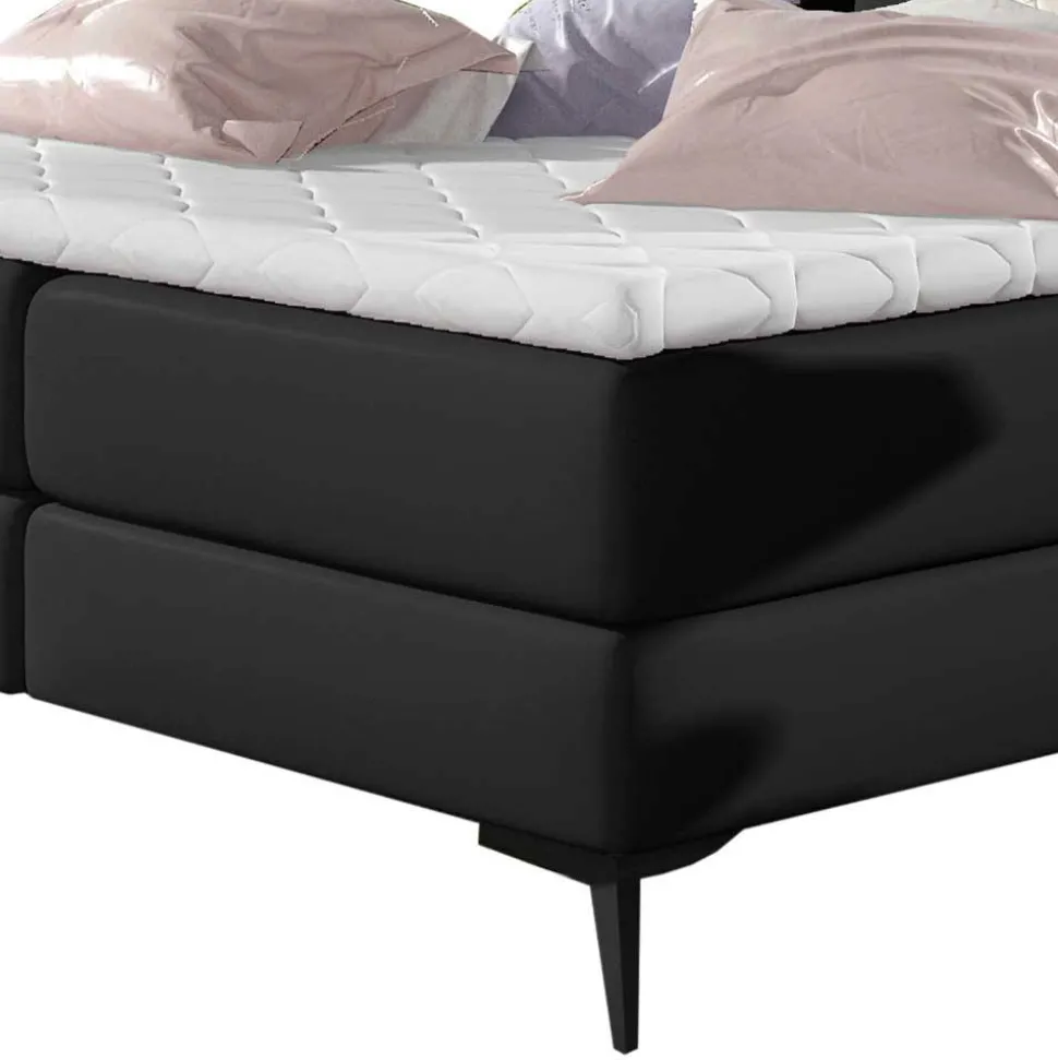 Chesterfield Komplettbett in Schwarz - Silvaria