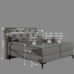 Chesterfield Kunstlederbett in Creme - Micerdo