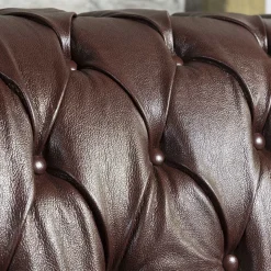 Chesterfield Ledergarnitur in Braun - Cementa (dreiteilig)