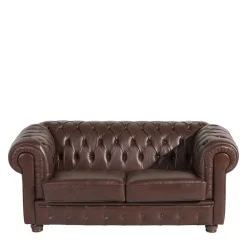 Chesterfield Ledergarnitur in Braun - Cementa (dreiteilig)