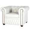 Chesterfield Ledersessel in Weiß - Pavias