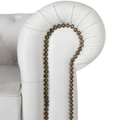 Chesterfield Ledersessel in Weiß - Pavias