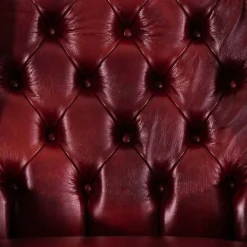 Chesterfield Ohrensessel in Dunkelrot Leder - Guantama