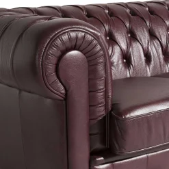 Chesterfield Polstergarnitur aus Leder - Geoloro (dreiteilig)
