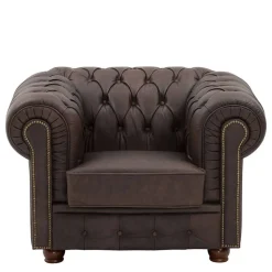 Chesterfield Polstergruppe aus Leder - Pluna (dreiteilig)