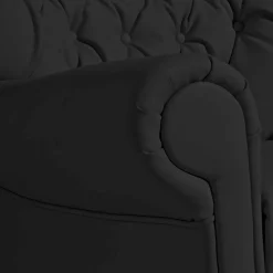 Chesterfield Polstersessel in Schwarz Kunstleder - Centurion