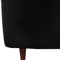 Chesterfield Sessel aus schwarzem Velours - Nikolas